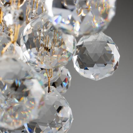 Brilagi - Bevestigde hanglamp CRYSTAL 6xE14/60W/230V goud