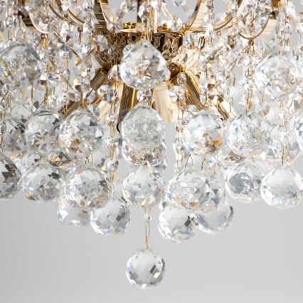 Brilagi - Bevestigde hanglamp CRYSTAL 6xE14/60W/230V goud