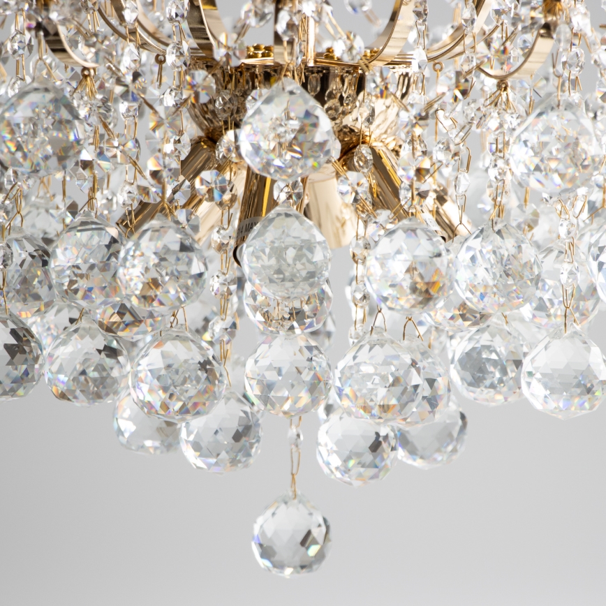 Brilagi - Bevestigde hanglamp CRYSTAL 6xE14/60W/230V goud
