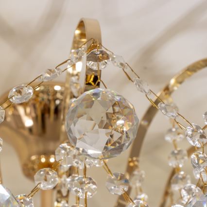 Brilagi - Bevestigde hanglamp CRYSTAL 6xE14/60W/230V goud