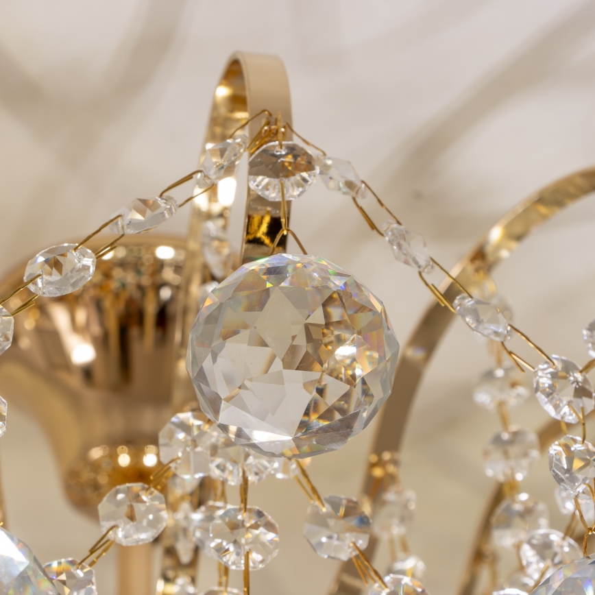 Brilagi - Bevestigde hanglamp CRYSTAL 6xE14/60W/230V goud