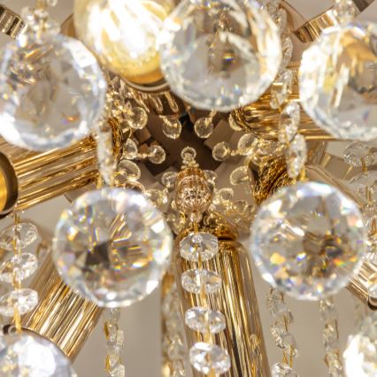 Brilagi - Bevestigde hanglamp CRYSTAL 6xE14/60W/230V goud