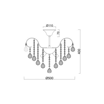 Brilagi - Bevestigde hanglamp CRYSTAL 6xE14/60W/230V goud