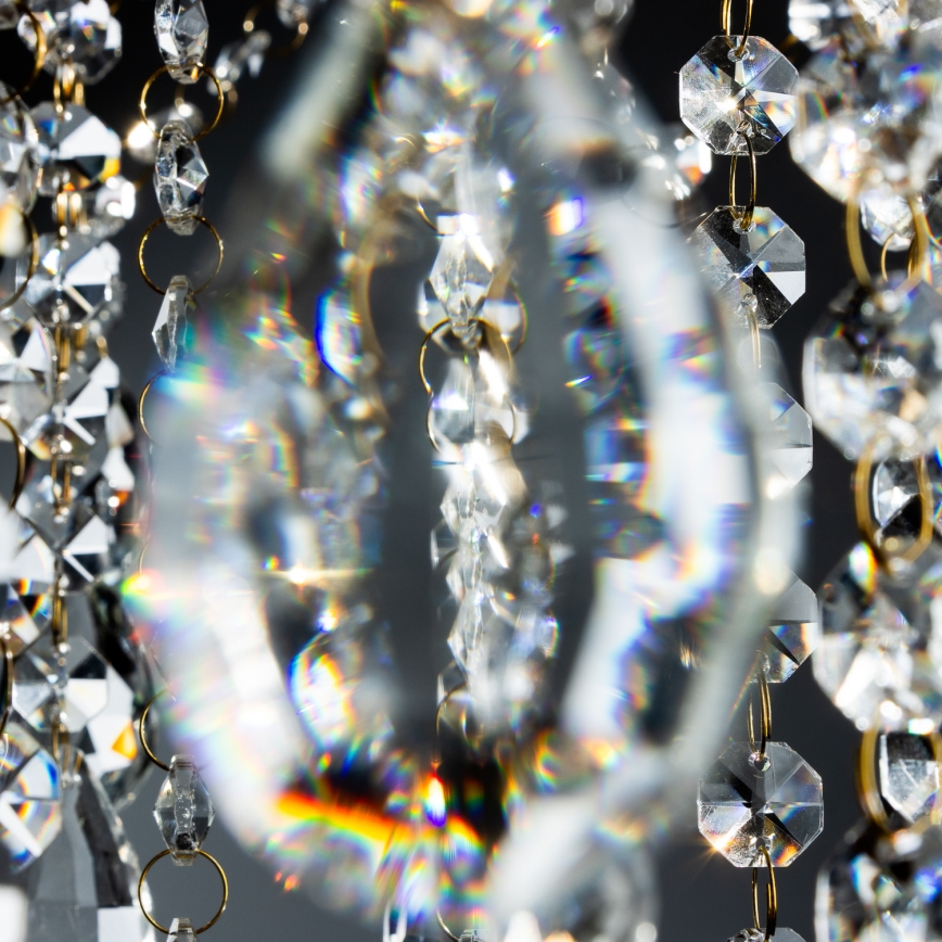 Brilagi - Bevestigde hanglamp CRYSTAL 6xE14/60W/230V goud