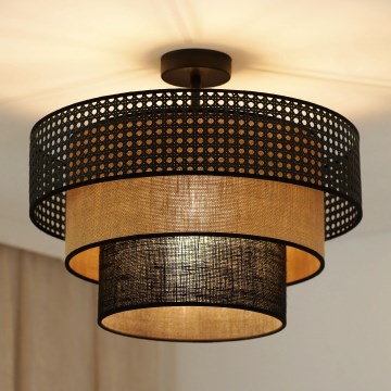Brilagi - Bevestigde hanglamp DAKOTA LUNETA 1xE27/15W/230V diameter 45 cm zwart/beige