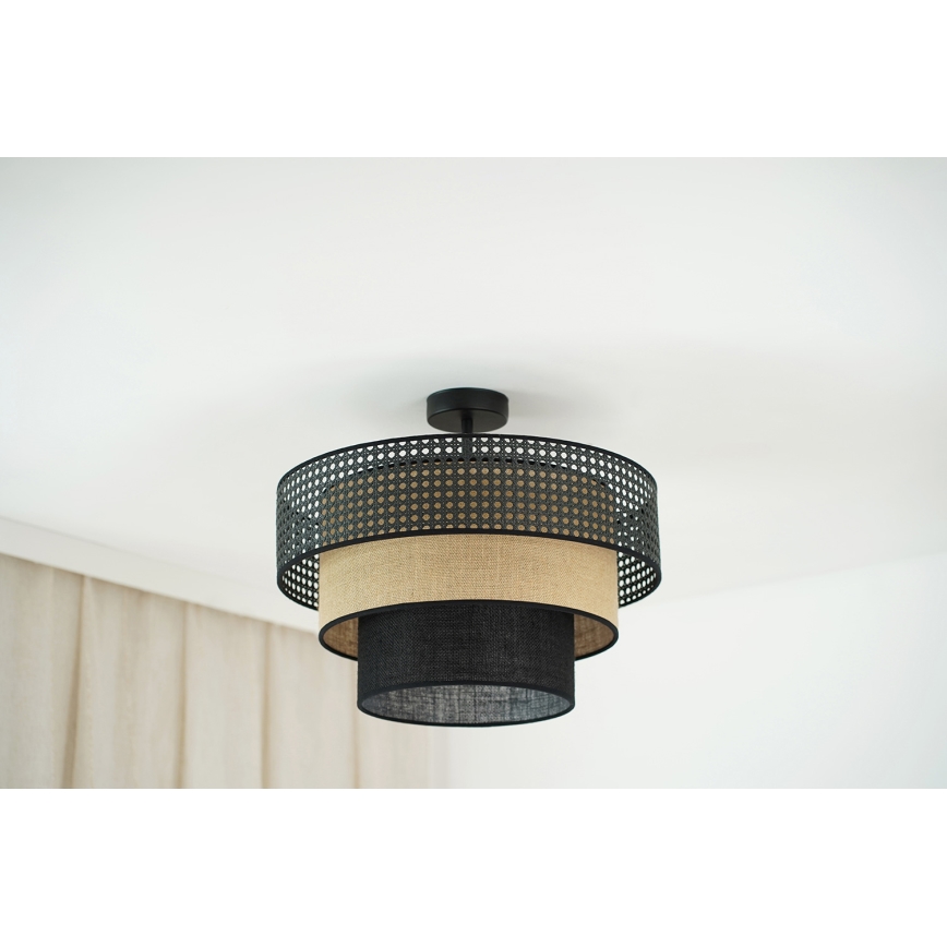 Brilagi - Bevestigde hanglamp DAKOTA LUNETA 1xE27/15W/230V diameter 45 cm zwart/beige