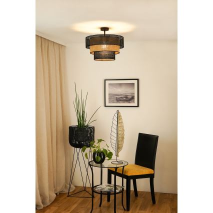 Brilagi - Bevestigde hanglamp DAKOTA LUNETA 1xE27/15W/230V diameter 45 cm zwart/beige