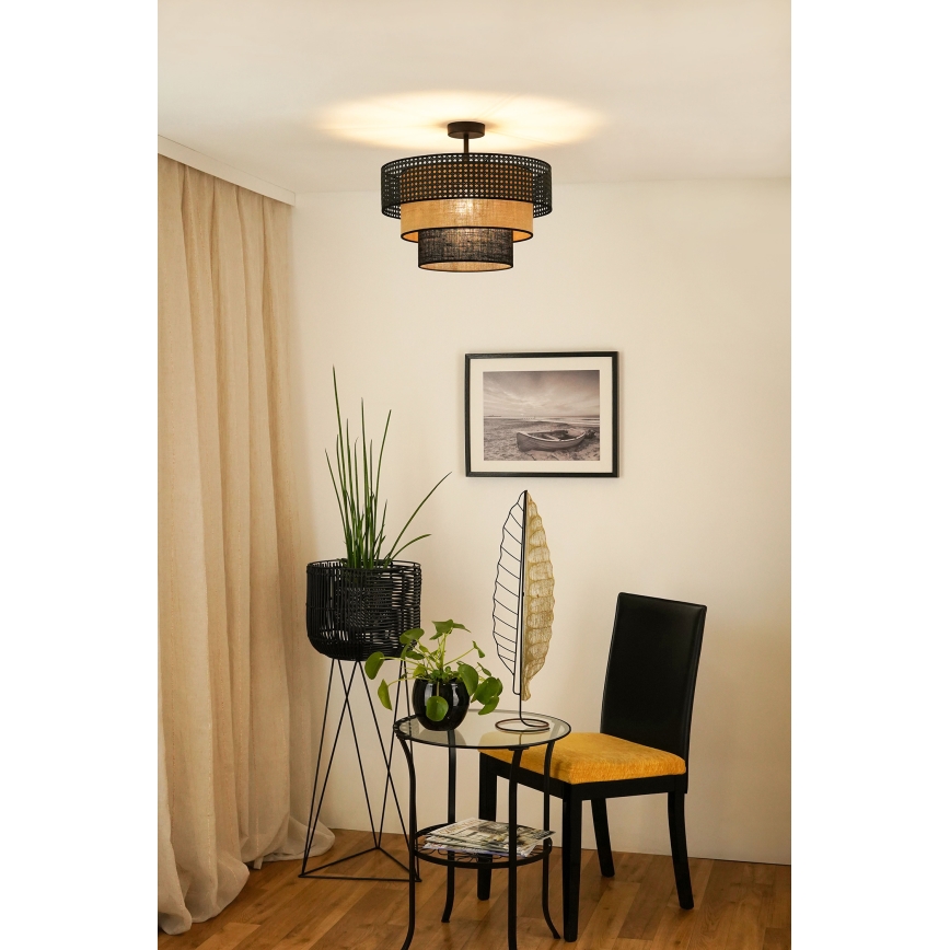 Brilagi - Bevestigde hanglamp DAKOTA LUNETA 1xE27/15W/230V diameter 45 cm zwart/beige