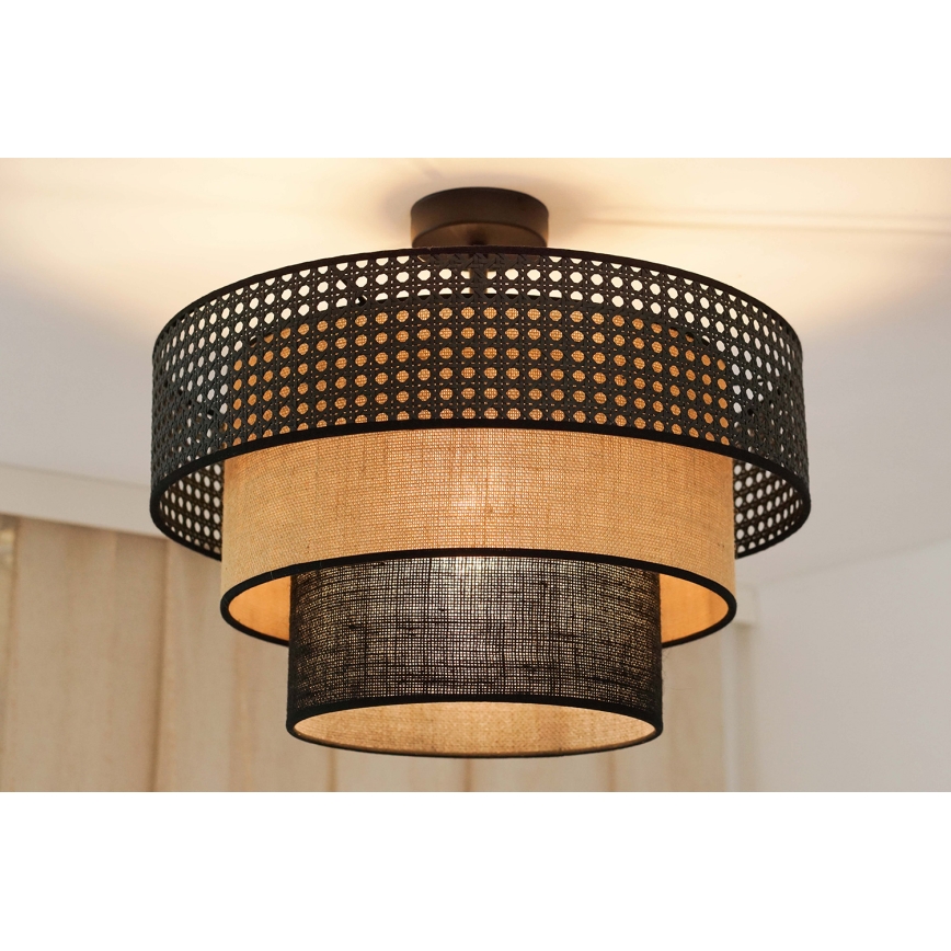 Brilagi - Bevestigde hanglamp DAKOTA LUNETA 1xE27/15W/230V diameter 45 cm zwart/beige