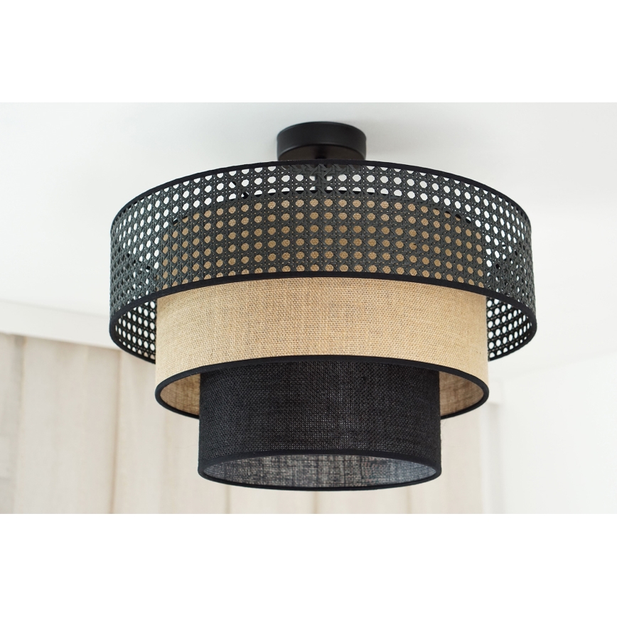 Brilagi - Bevestigde hanglamp DAKOTA LUNETA 1xE27/15W/230V diameter 45 cm zwart/beige
