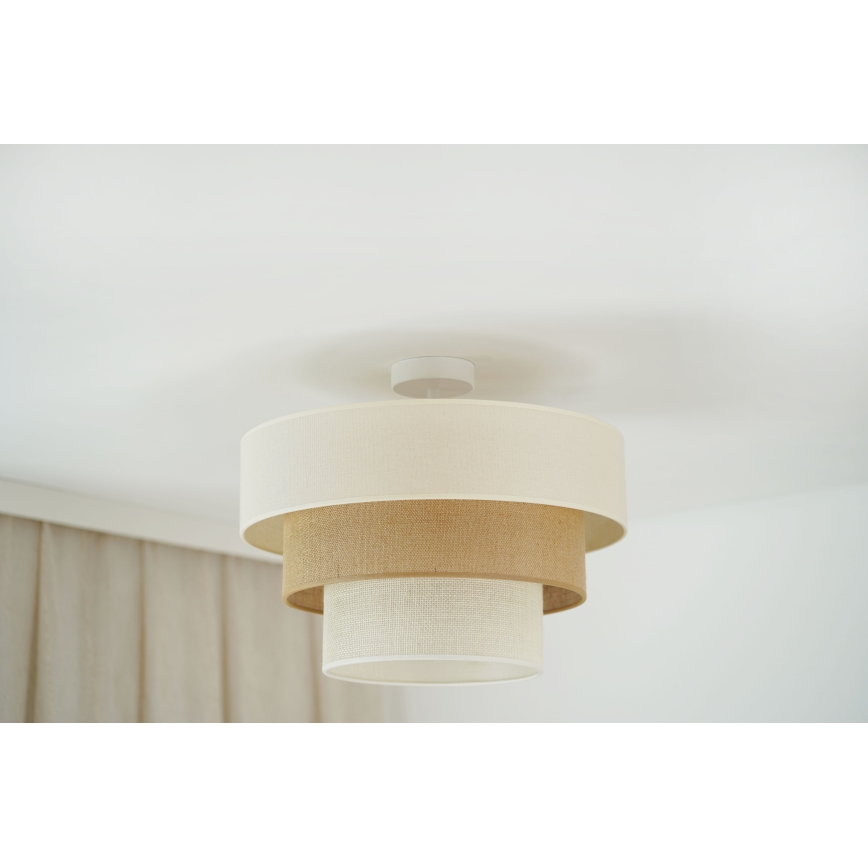Brilagi - Bevestigde hanglamp DENVER LUNETA 1xE27/15W/230V diameter 45 cm beige/bruin/crème