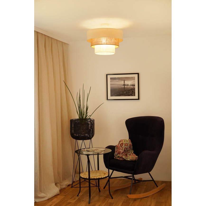 Brilagi - Bevestigde hanglamp DENVER LUNETA 1xE27/15W/230V diameter 45 cm beige/bruin/crème