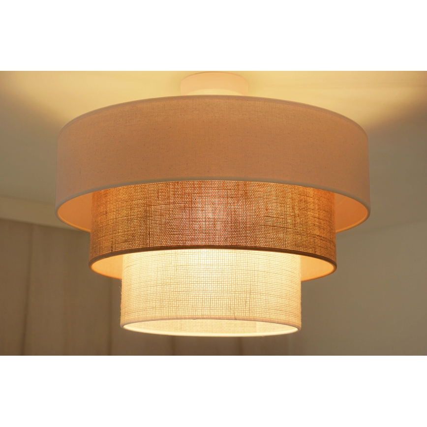 Brilagi - Bevestigde hanglamp DENVER LUNETA 1xE27/15W/230V diameter 45 cm beige/bruin/crème