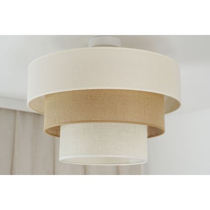 Brilagi - Bevestigde hanglamp DENVER LUNETA 1xE27/15W/230V diameter 45 cm beige/bruin/crème