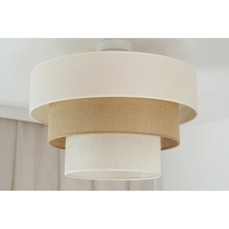 Brilagi - Bevestigde hanglamp DENVER LUNETA 1xE27/15W/230V diameter 45 cm beige/bruin/crème