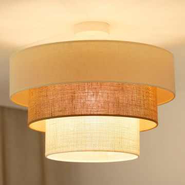 Brilagi - Bevestigde hanglamp DENVER LUNETA 1xE27/15W/230V diameter 45 cm beige/bruin/crème