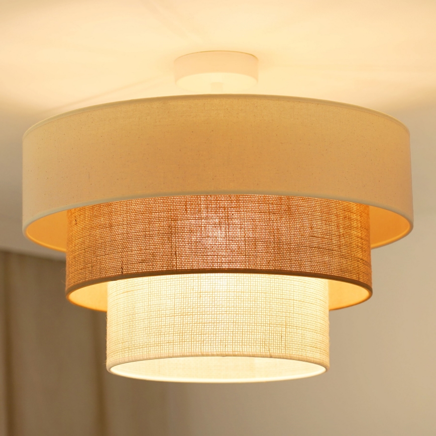 Brilagi - Bevestigde hanglamp DENVER LUNETA 1xE27/15W/230V diameter 45 cm beige/bruin/crème