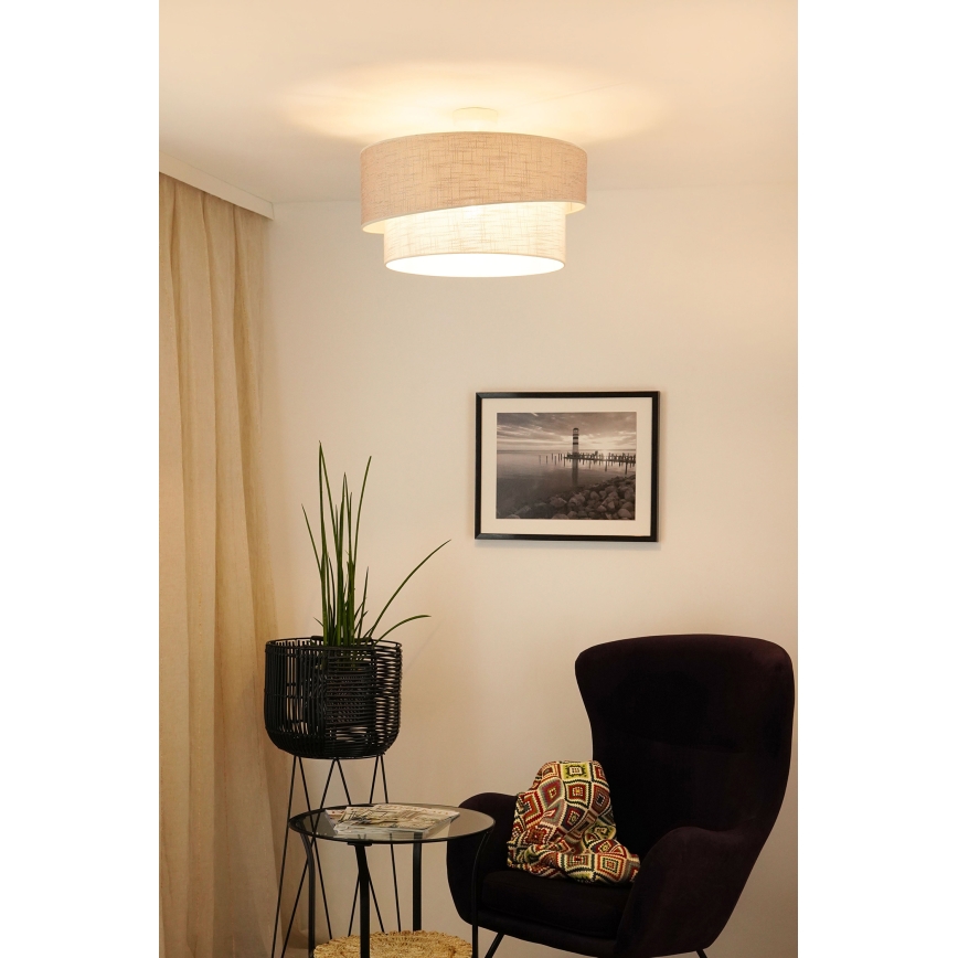 Brilagi - Bevestigde hanglamp DOVER SHINE 1xE27/15W/230V diameter 50 cm grijs/crème