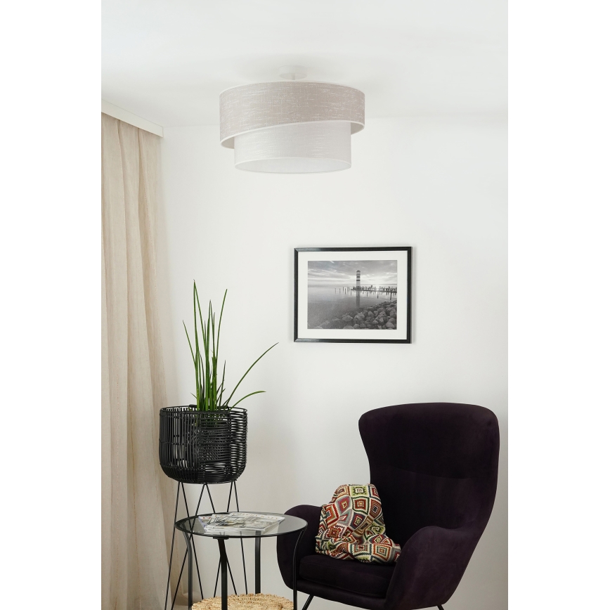 Brilagi - Bevestigde hanglamp DOVER SHINE 1xE27/15W/230V diameter 50 cm grijs/crème