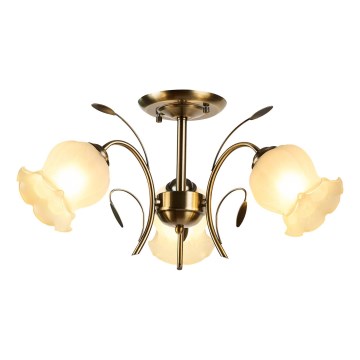 Brilagi - Bevestigde hanglamp FLORA 3xE27/60W/230V brons