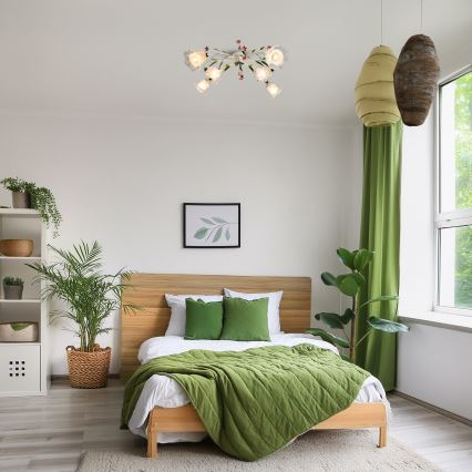 Brilagi - Bevestigde hanglamp FLORA 6xE14/60W/230V