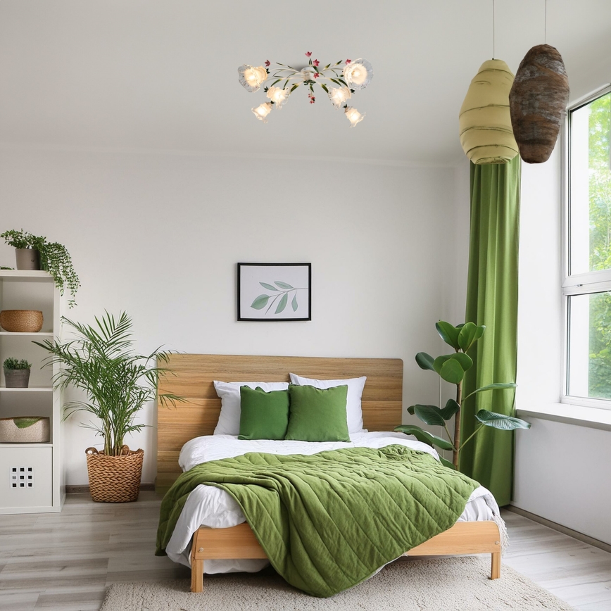 Brilagi - Bevestigde hanglamp FLORA 6xE14/60W/230V