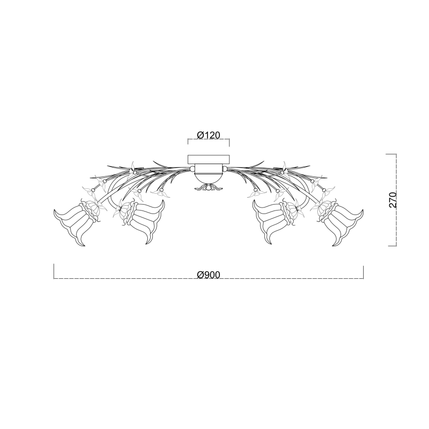 Brilagi - Bevestigde hanglamp FLORA 6xE14/60W/230V