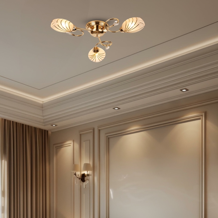 Brilagi - Bevestigde hanglamp MEGAPOLIS 3xE14/60W/230V goud
