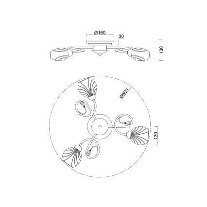 Brilagi - Bevestigde hanglamp MEGAPOLIS 3xE14/60W/230V goud