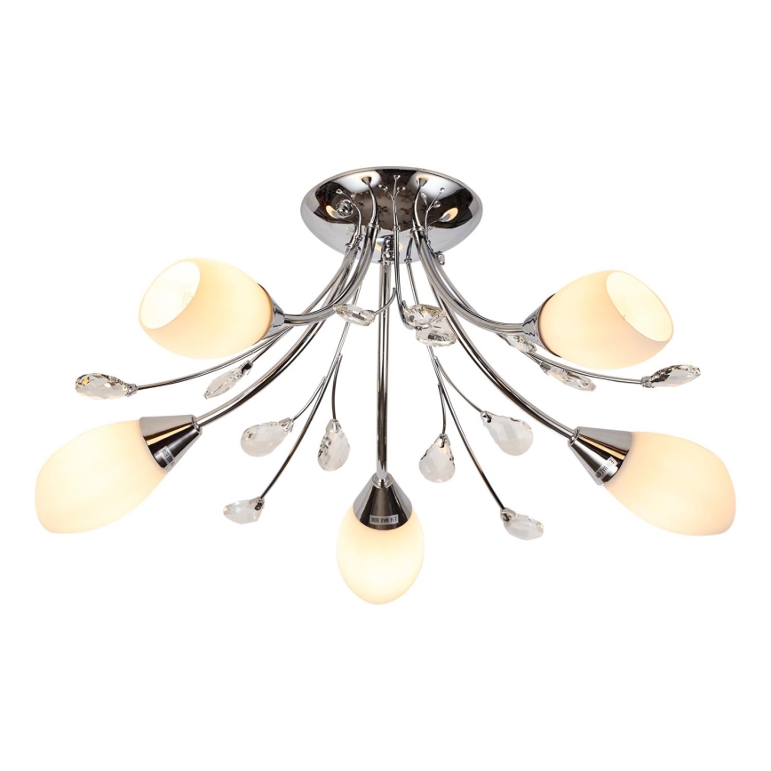 Brilagi - Bevestigde hanglamp MEGAPOLIS 5xE14/60W/230V glanzend chroom