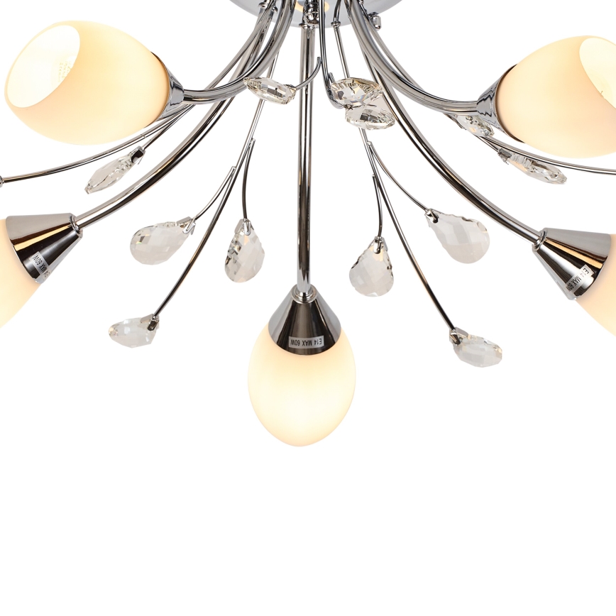 Brilagi - Bevestigde hanglamp MEGAPOLIS 5xE14/60W/230V glanzend chroom
