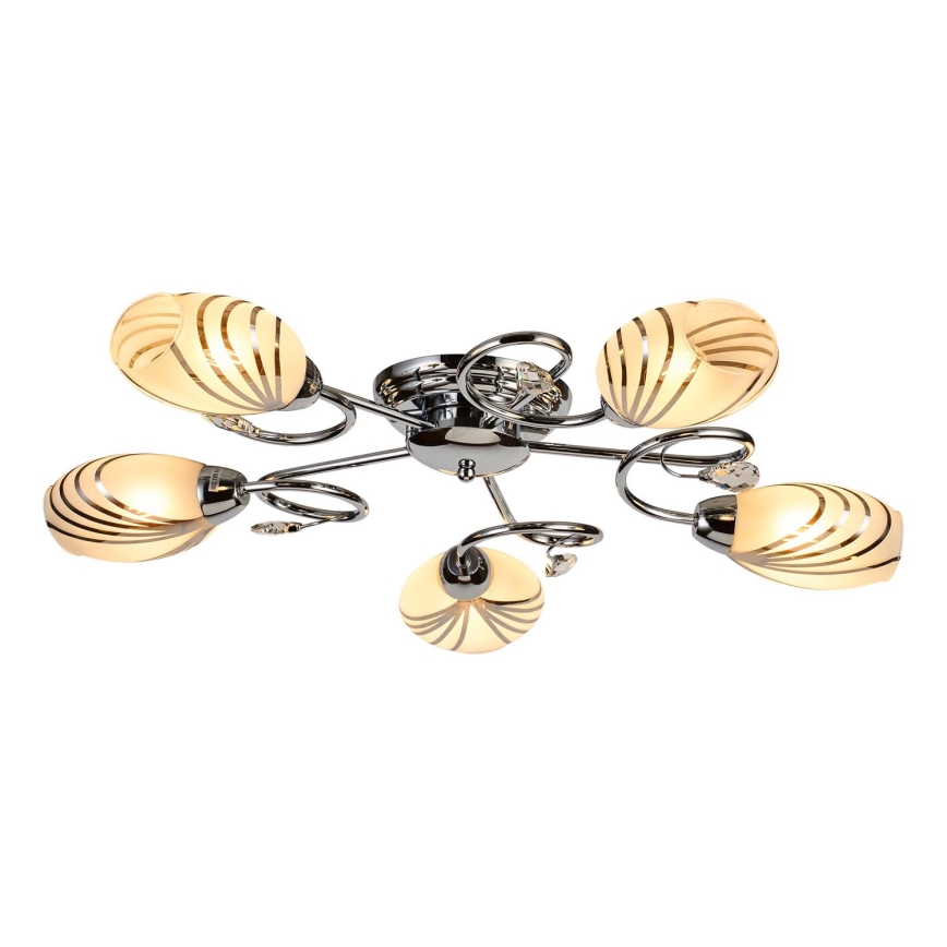 Brilagi - Bevestigde hanglamp MEGAPOLIS 5xE14/60W/230V glanzend chroom