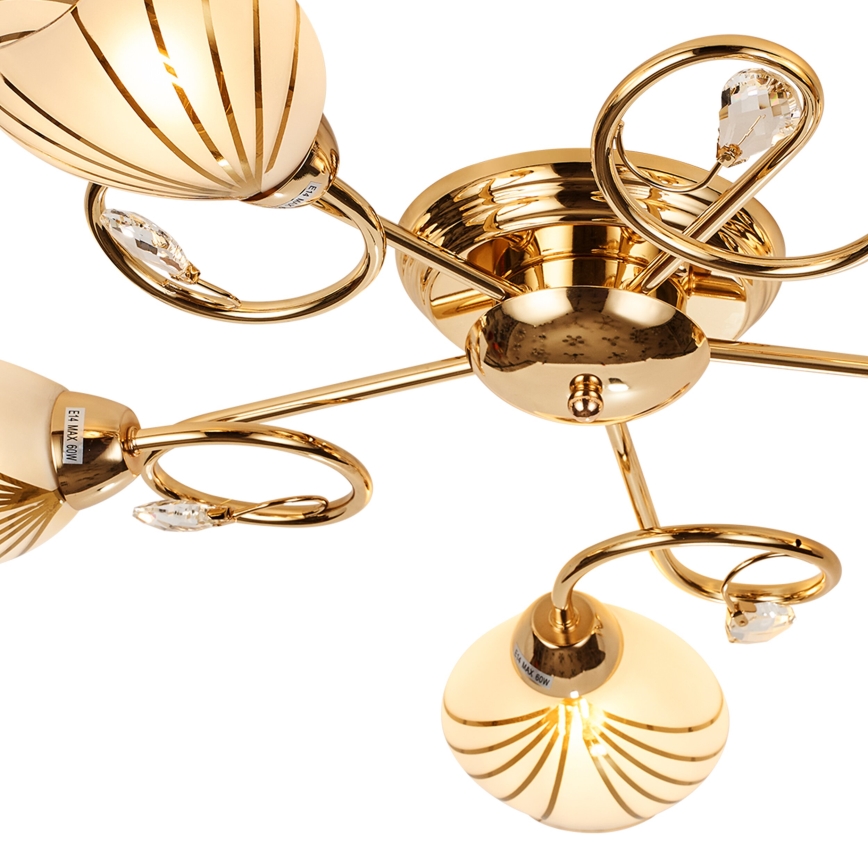 Brilagi - Bevestigde hanglamp MEGAPOLIS 5xE14/60W/230V goud