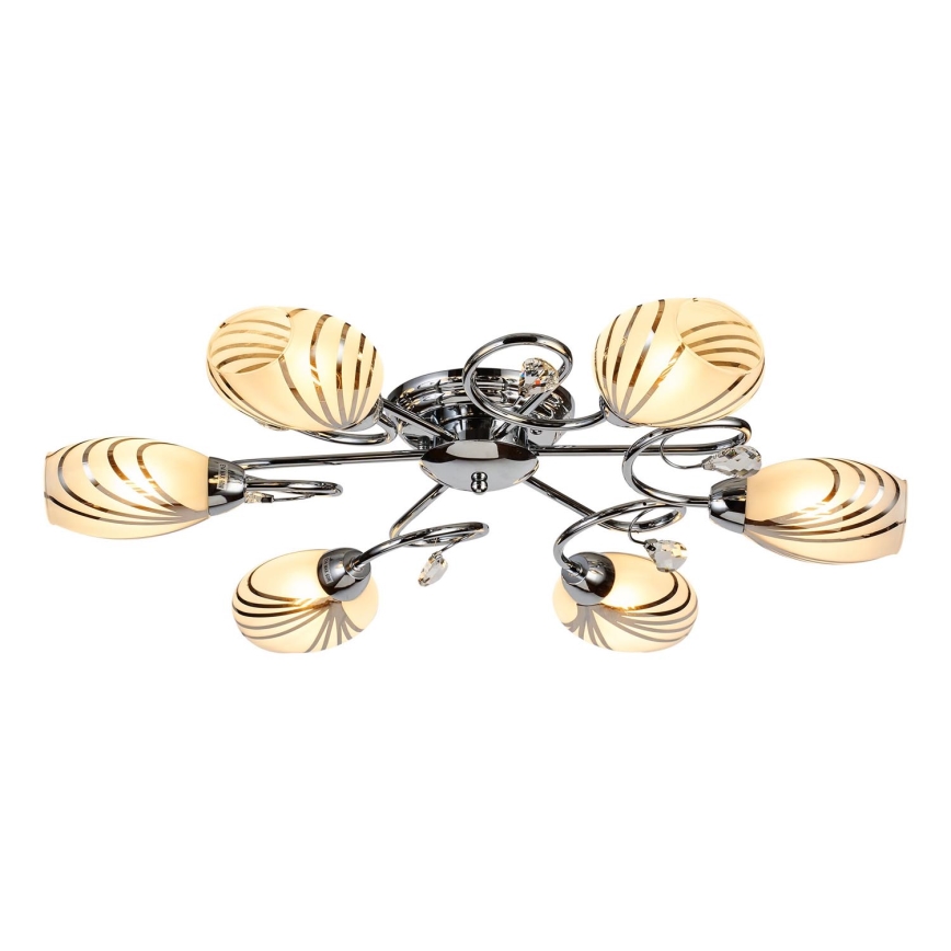 Brilagi - Bevestigde hanglamp MEGAPOLIS 6xE14/60W/230V glanzend chroom