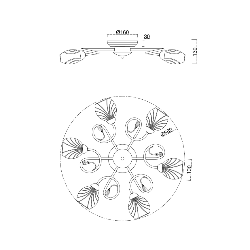 Brilagi - Bevestigde hanglamp MEGAPOLIS 6xE14/60W/230V glanzend chroom
