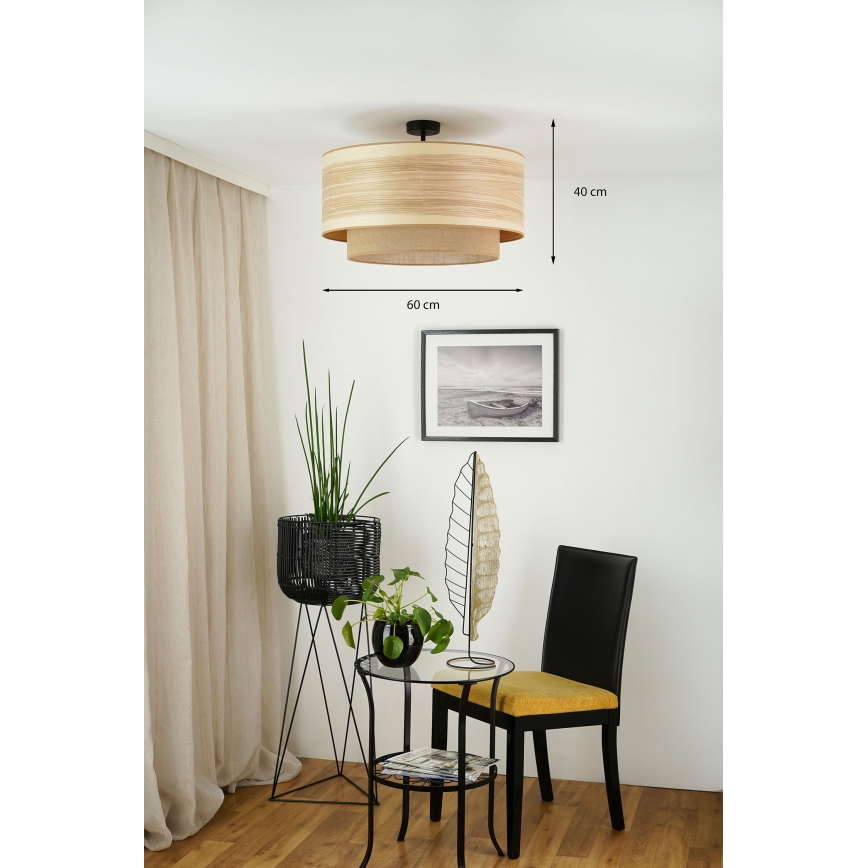 Brilagi - Bevestigde hanglamp MONTANA BOHO 1xE27/15W/230V diameter 60 cm bruin