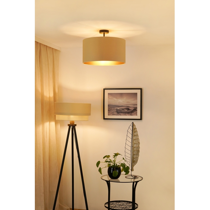 Brilagi - Bevestigde hanglamp OREGON ROLLER VEGE 1xE27/15W/230V diameter 45 cm beige