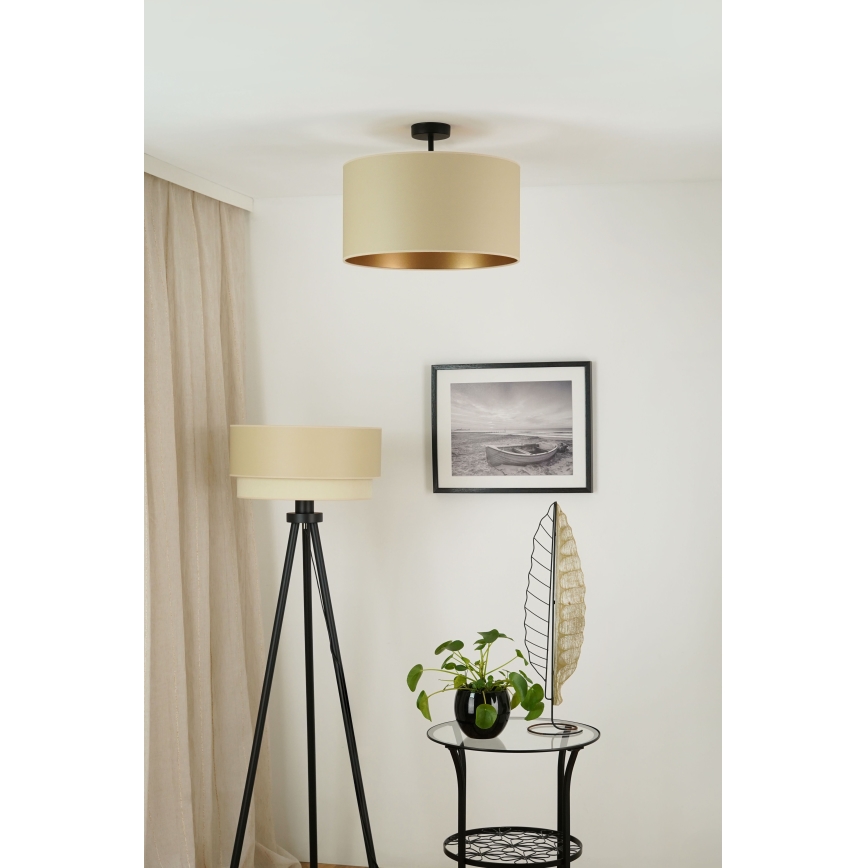 Brilagi - Bevestigde hanglamp OREGON ROLLER VEGE 1xE27/15W/230V diameter 45 cm beige
