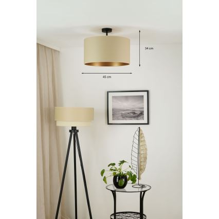 Brilagi - Bevestigde hanglamp OREGON ROLLER VEGE 1xE27/15W/230V diameter 45 cm beige