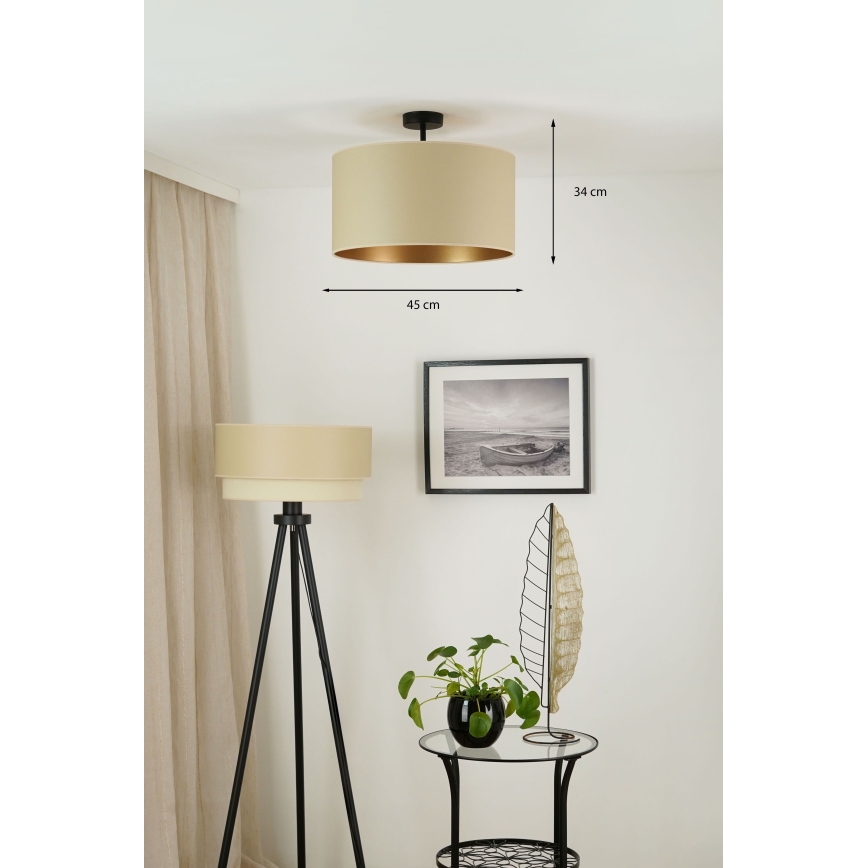 Brilagi - Bevestigde hanglamp OREGON ROLLER VEGE 1xE27/15W/230V diameter 45 cm beige