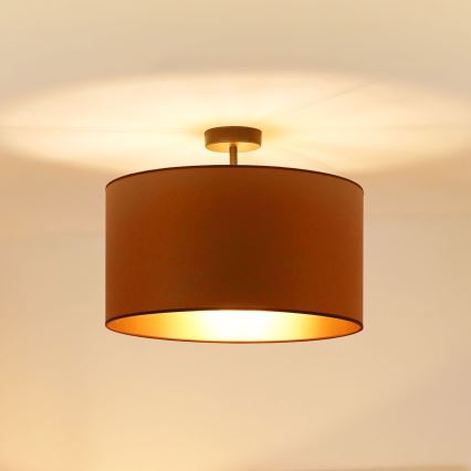 Brilagi - Bevestigde hanglamp OREGON ROLLER VEGE 1xE27/15W/230V diameter 45 cm bruin