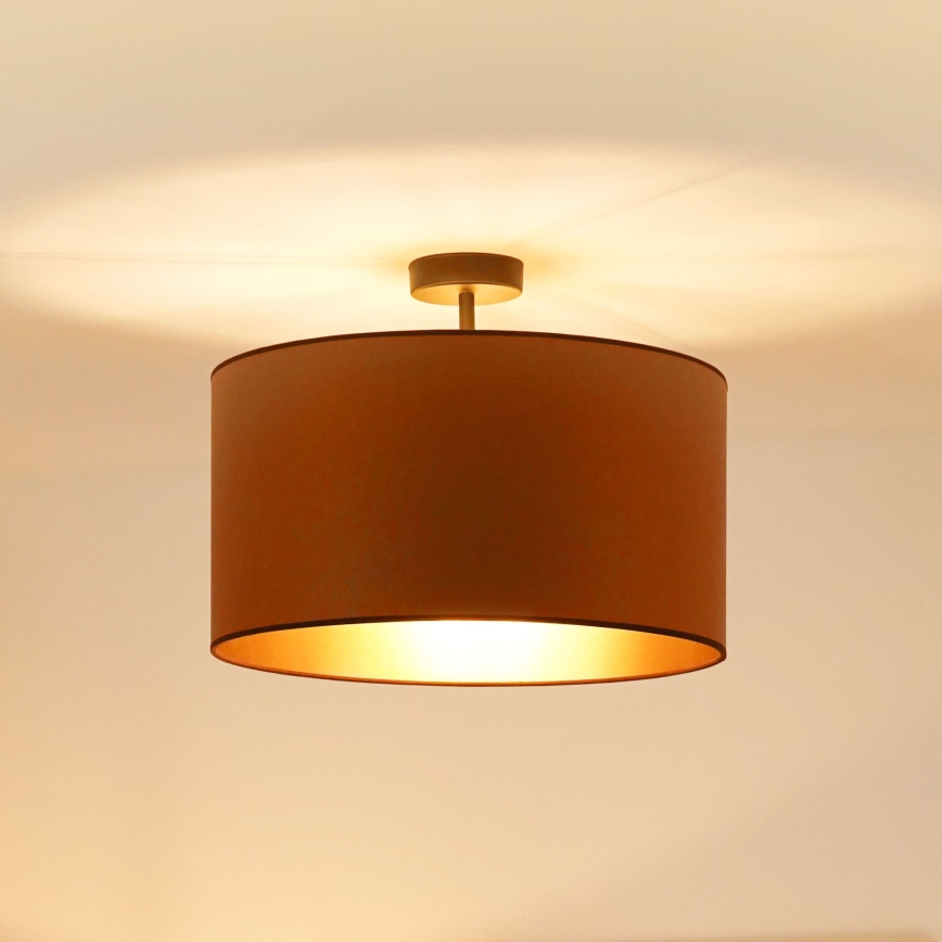 Brilagi - Bevestigde hanglamp OREGON ROLLER VEGE 1xE27/15W/230V diameter 45 cm bruin