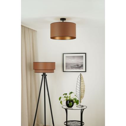 Brilagi - Bevestigde hanglamp OREGON ROLLER VEGE 1xE27/15W/230V diameter 45 cm bruin