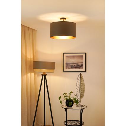 Brilagi - Bevestigde hanglamp OREGON ROLLER VEGE 1xE27/15W/230V diameter 45 cm grijs