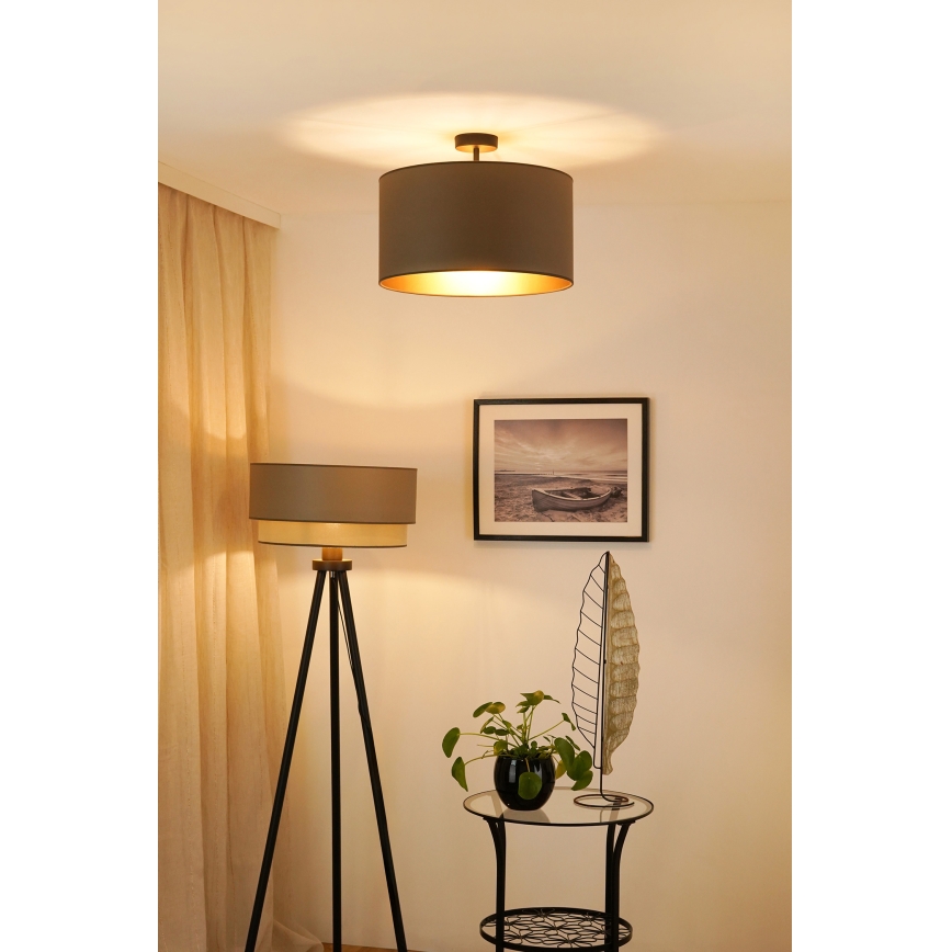 Brilagi - Bevestigde hanglamp OREGON ROLLER VEGE 1xE27/15W/230V diameter 45 cm grijs
