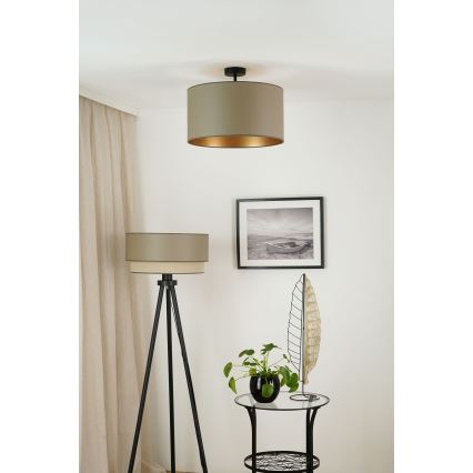 Brilagi - Bevestigde hanglamp OREGON ROLLER VEGE 1xE27/15W/230V diameter 45 cm grijs