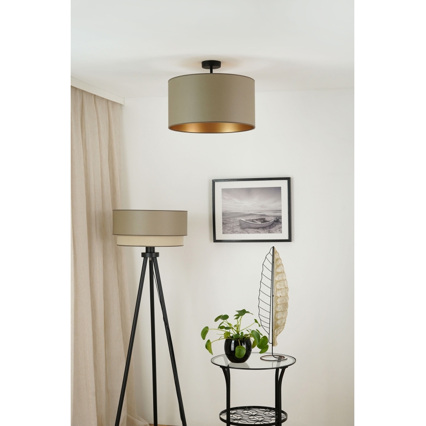 Brilagi - Bevestigde hanglamp OREGON ROLLER VEGE 1xE27/15W/230V diameter 45 cm grijs