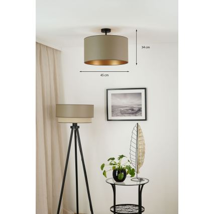 Brilagi - Bevestigde hanglamp OREGON ROLLER VEGE 1xE27/15W/230V diameter 45 cm grijs