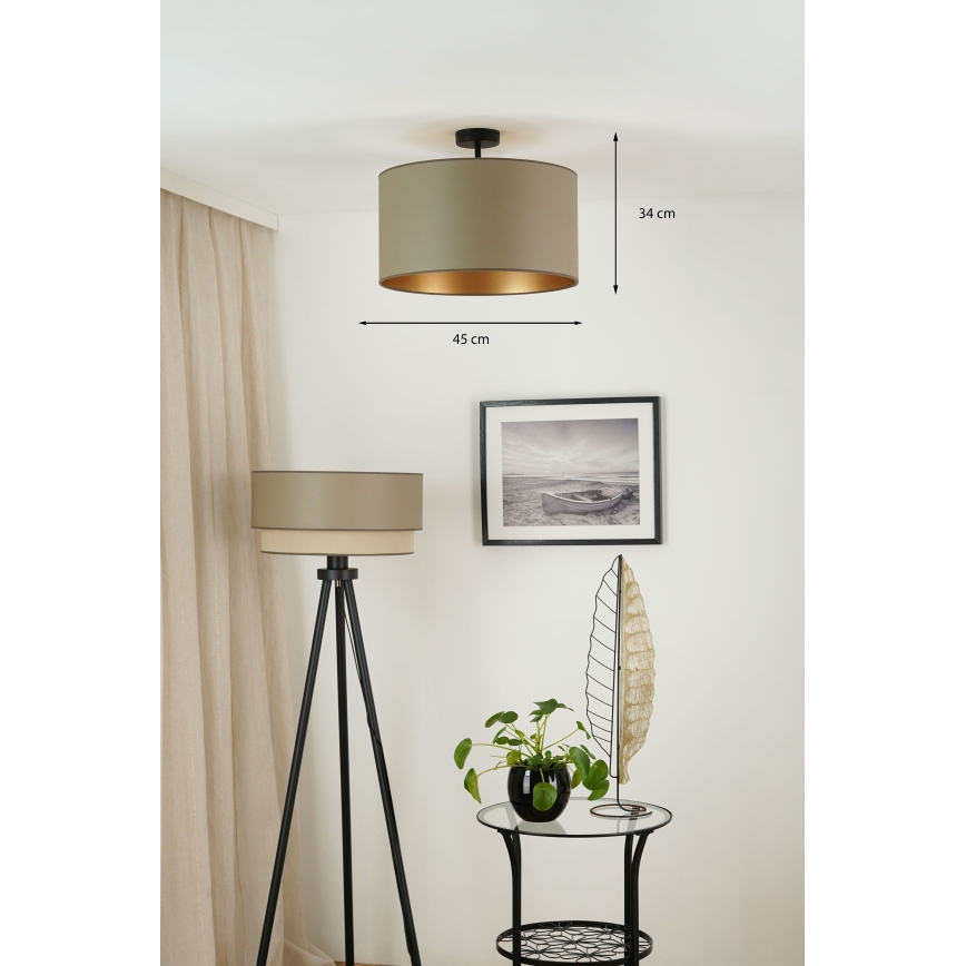 Brilagi - Bevestigde hanglamp OREGON ROLLER VEGE 1xE27/15W/230V diameter 45 cm grijs