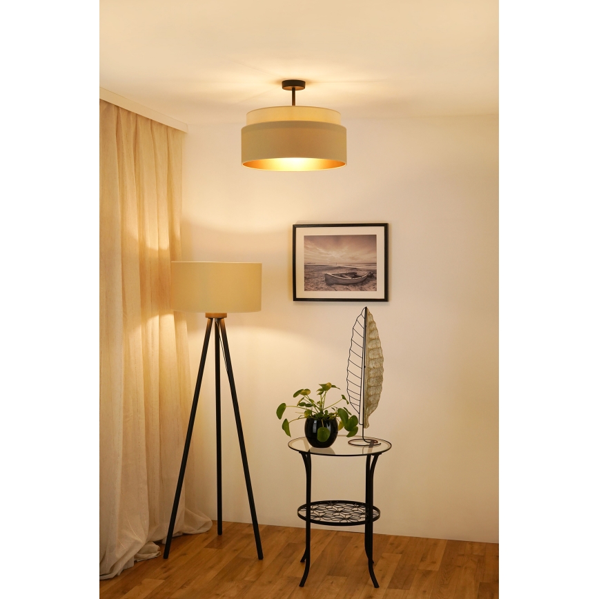 Brilagi - Bevestigde hanglamp OREGON VEGE 1xE27/15W/230V diameter 45 cm beige